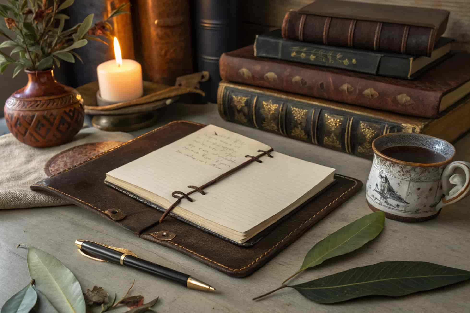 Hand Stitched Dark Brown Odyssey Style Notebook